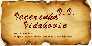 Večerinka Vidaković vizit kartica